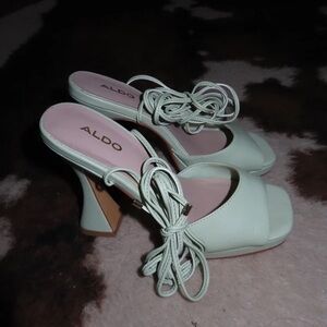 Aldo Light Green Strappy Heels
